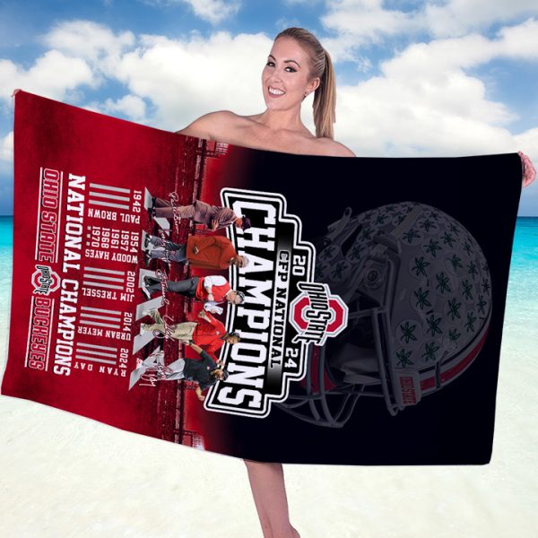 Ohio State Buckeyes Football Rectangle Beach Towel - GNE 2856
