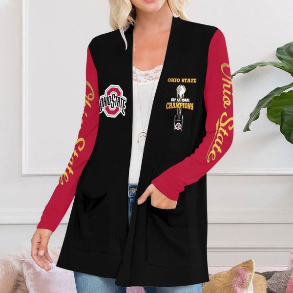 Ohio State Buckeyes Football Women's Patch Pocket Cardigan - HOATT 9057