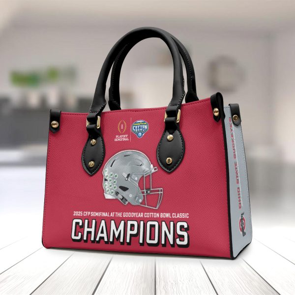 Ohio State Buckeyes Football Leather HandBag - TANTN 11285