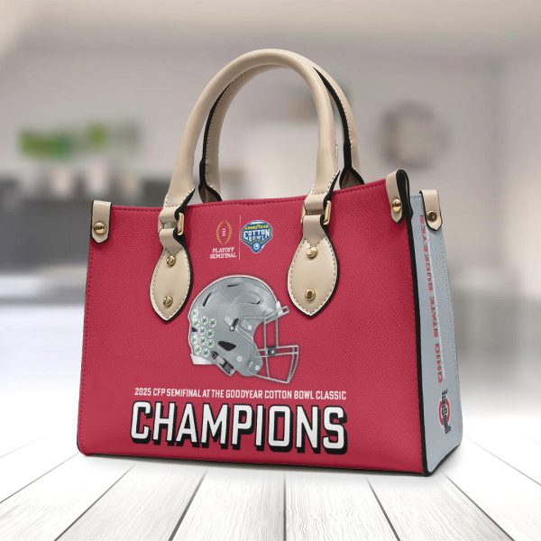 Ohio State Buckeyes Football Leather HandBag - TANTN 11285