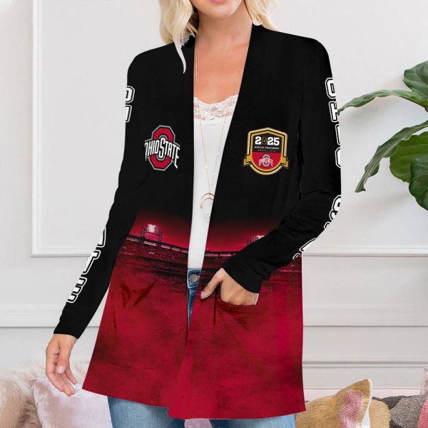 Ohio State Buckeyes Football Women's Patch Pocket Cardigan - GNE 2900