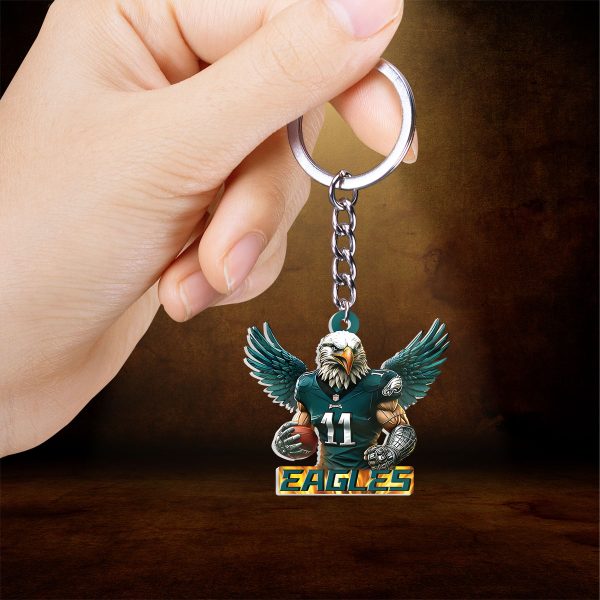 Philadelphia Eagles Custom Shape 2-sided Keychain - HOATT 8946