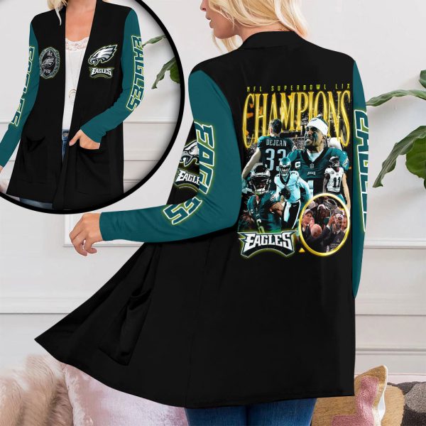 Philadelphia Eagles Women's Patch Pocket Cardigan - HOATT 8995