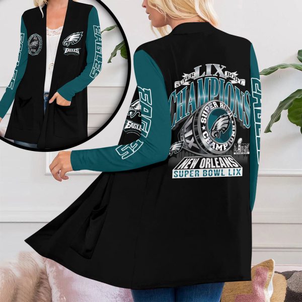 Philadelphia Eagles Women's Patch Pocket Cardigan - HOATT 8996
