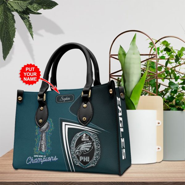 Personalized Philadelphia Eagles Leather HandBag - HOATT 8968