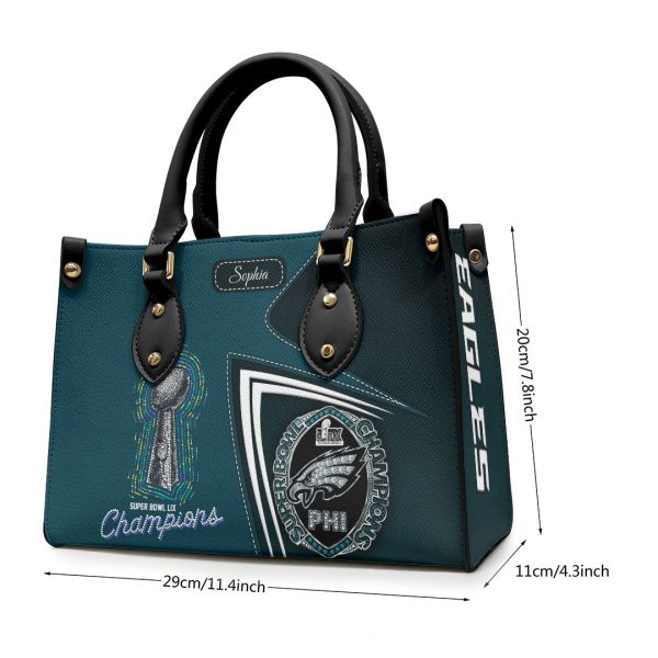 Personalized Philadelphia Eagles Leather HandBag - HOATT 8968