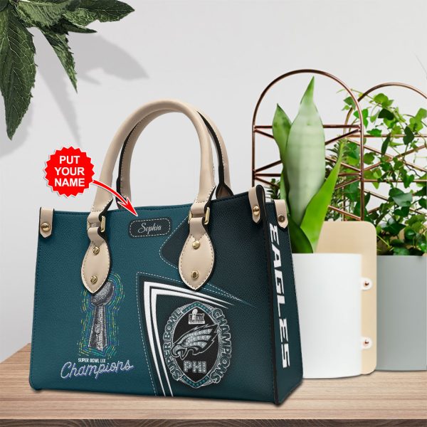 Personalized Philadelphia Eagles Leather HandBag - HOATT 8968