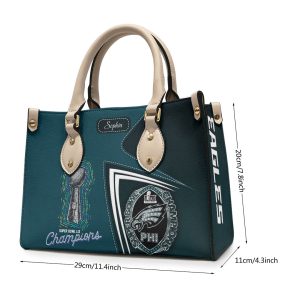 Personalized Philadelphia Eagles Leather HandBag - HOATT 8968