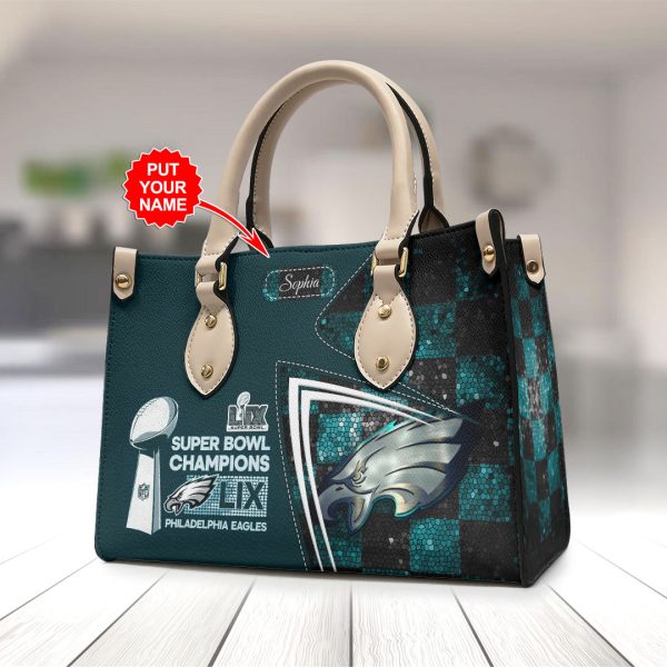 Personalized Philadelphia Eagles Leather HandBag - HOATT 9006