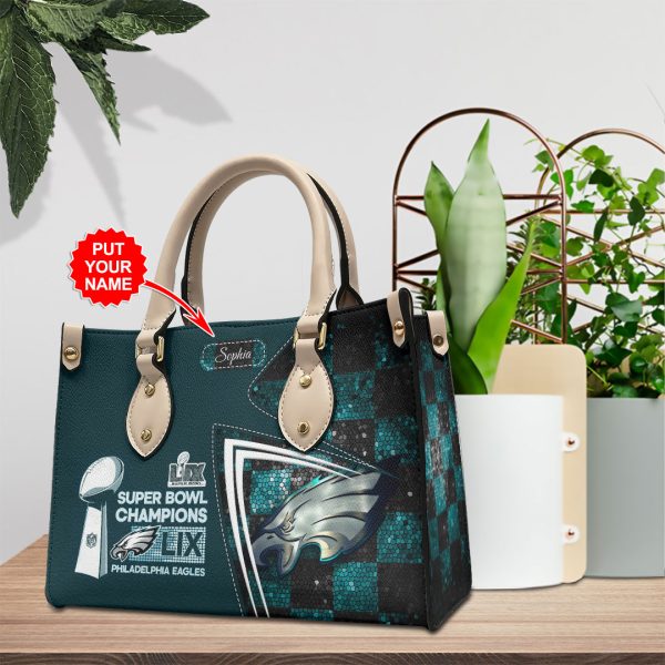 Personalized Philadelphia Eagles Leather HandBag - HOATT 9006