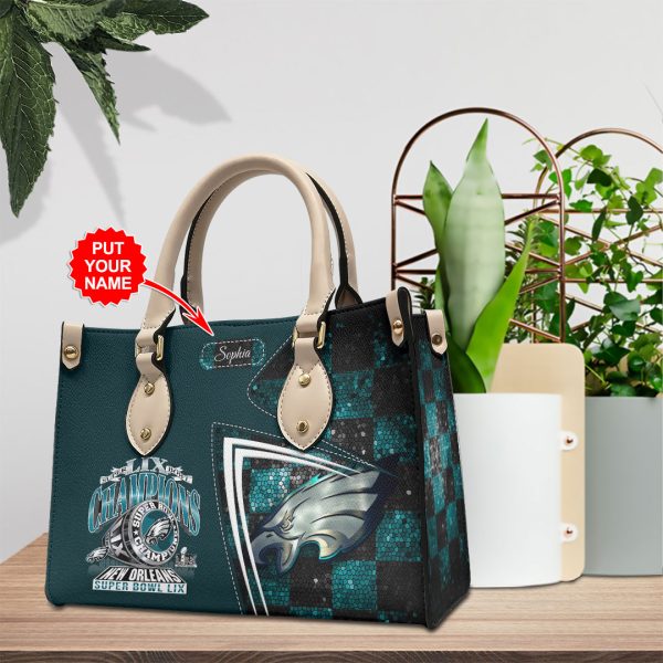 Personalized Philadelphia Eagles Leather HandBag - HOATT 9007