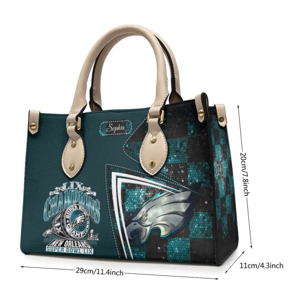 Personalized Philadelphia Eagles Leather HandBag - HOATT 9007