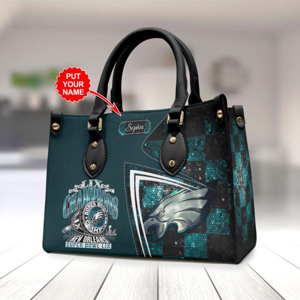 Personalized Philadelphia Eagles Leather HandBag - HOATT 9007