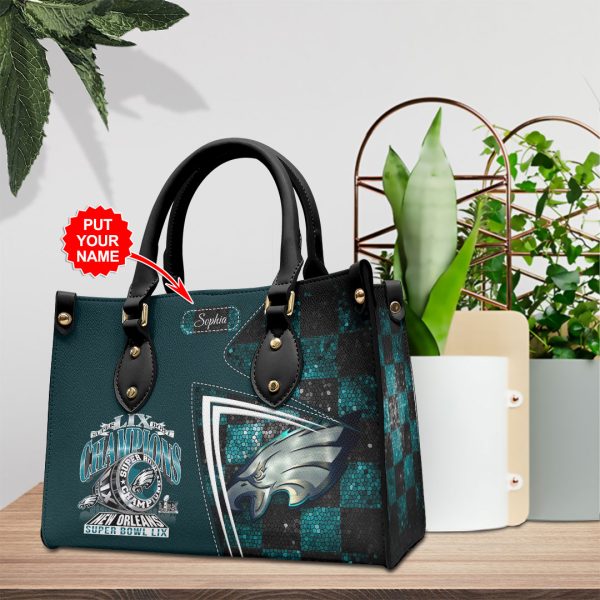 Personalized Philadelphia Eagles Leather HandBag - HOATT 9007