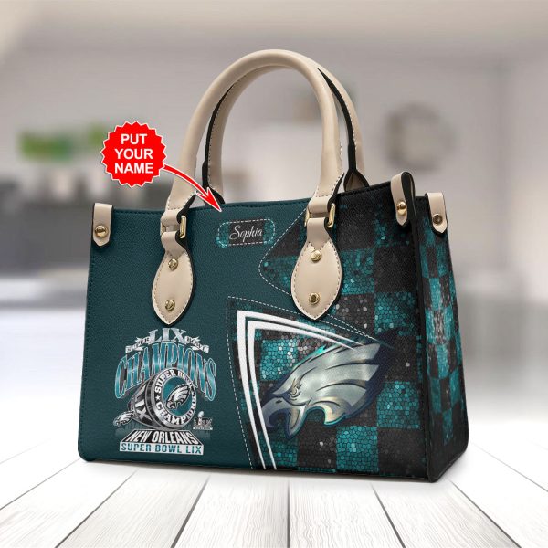 Personalized Philadelphia Eagles Leather HandBag - HOATT 9007