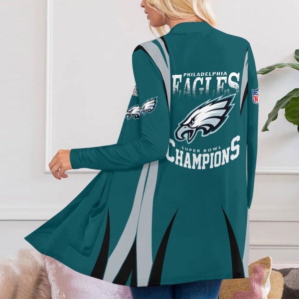 Philadelphia Eagles Women's Patch Pocket Cardigan - MAITM 10185