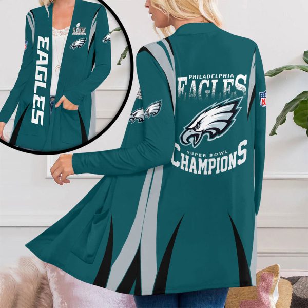 Philadelphia Eagles Women's Patch Pocket Cardigan - MAITM 10185