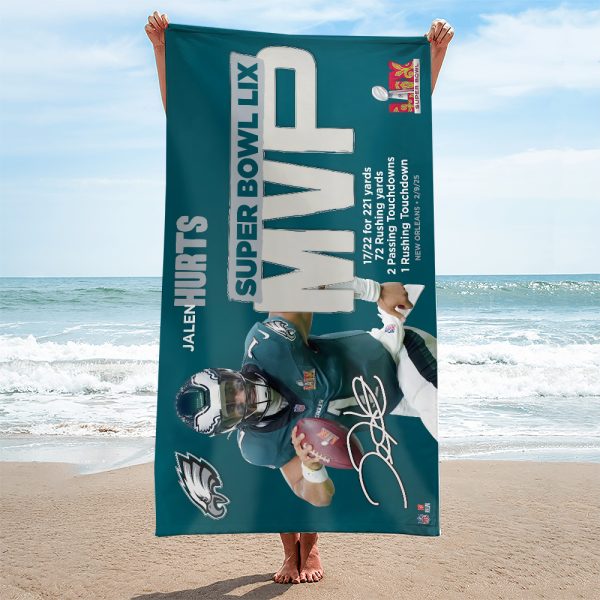 Philadelphia Eagles x Jalen Hurts Rectangle Beach Towel - MAITM 10083