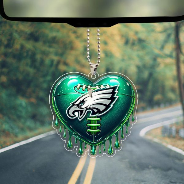 Philadelphia Eagles Custom Shape Clear 1-sided Acrylic Car Ornament - GNE 2850