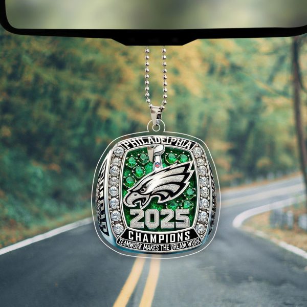 Philadelphia Eagles Custom Shape Clear 1-sided Car Ornament - GNE 2851
