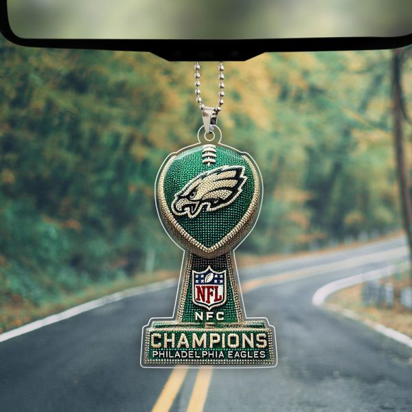 Philadelphia Eagles Custom Shape Clear 1-sided Car Ornament - GNE 2883
