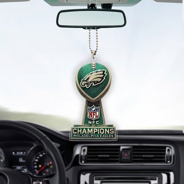Philadelphia Eagles Custom Shape Clear 1-sided Car Ornament - GNE 2883