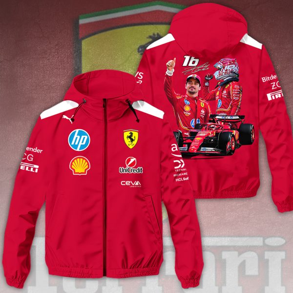 Scuderia Ferrari x Charles Leclerc 3D Windbreaker Jacket - HOATT 9137