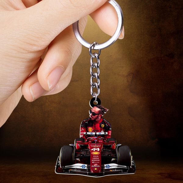 Scuderia Ferrari x Lewis Hamilton Custom Shape 2-sided Keychain - HOATT 9085