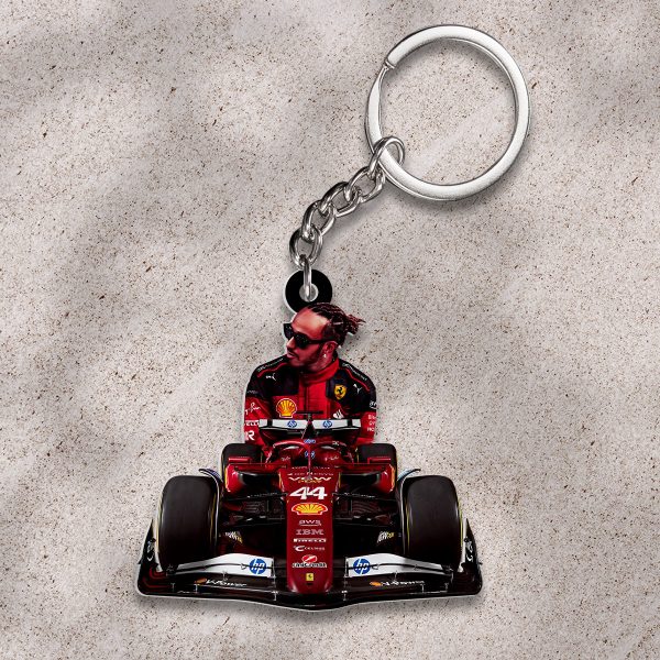 Scuderia Ferrari x Lewis Hamilton Custom Shape 2-sided Keychain - HOATT 9085