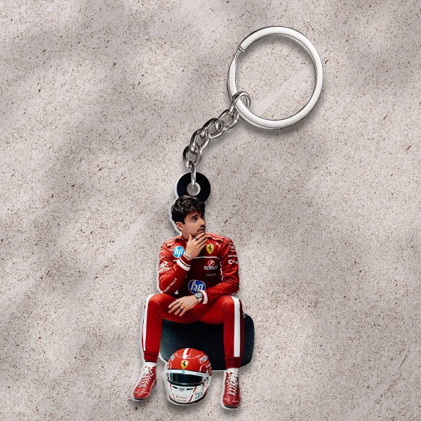 Scuderia Ferrari x Charles Leclerc Custom Shape 1-sided Keychain - HOATT 9237