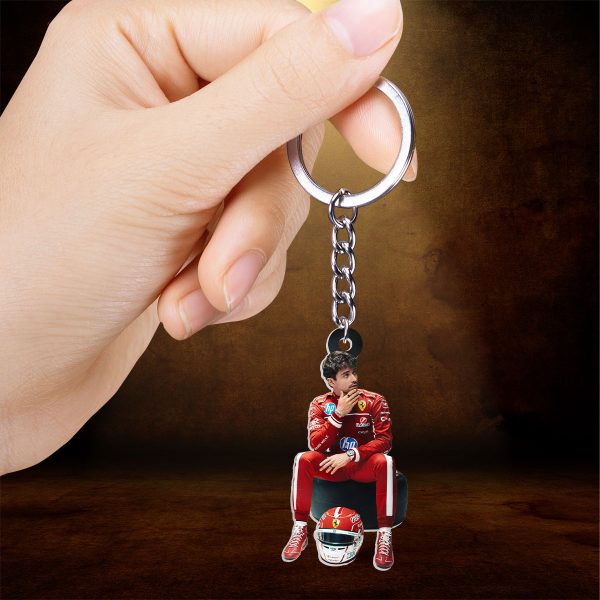Scuderia Ferrari x Charles Leclerc Custom Shape 1-sided Keychain - HOATT 9237