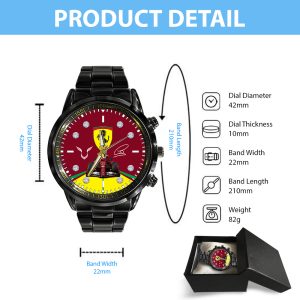 Scuderia Ferrari x Lewis Hamilton Black Stainless Steel Watch - TANTN 11492