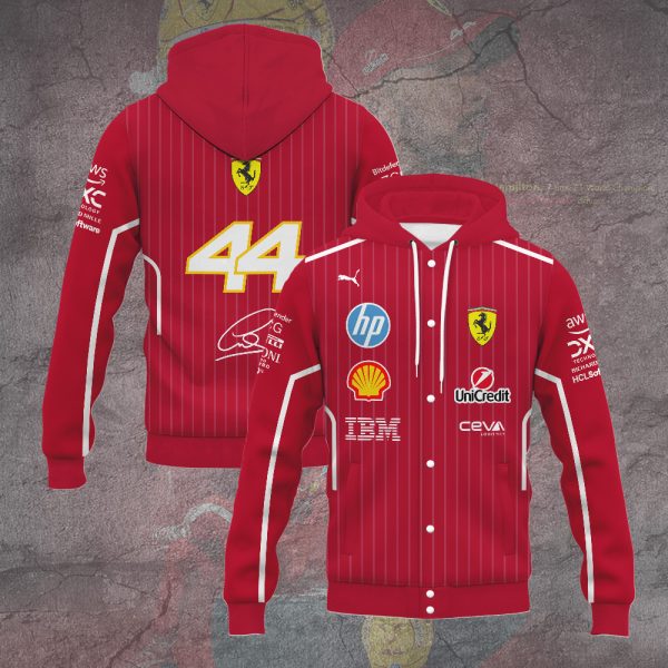 Lewis Hamilton x Scuderia Ferrari Hooded Baseball Jacket - TANTN 11279