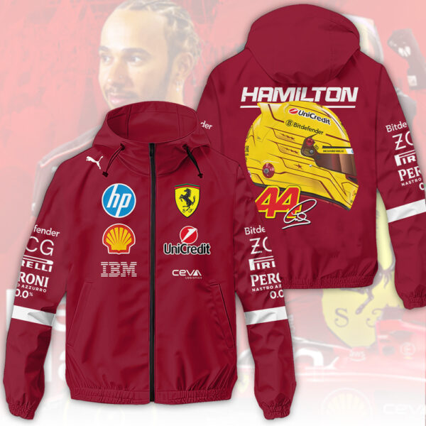 Lewis Hamilton x Scuderia Ferrari 3D Windbreaker Jacket - HOATT 9556