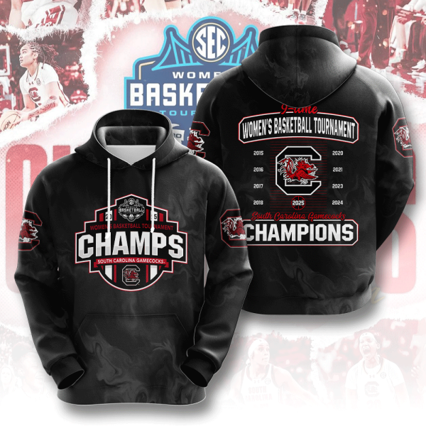 South Carolina Gamecocks 2025 SEC Women's Basketball 3D Apparel - ANHNV 6245