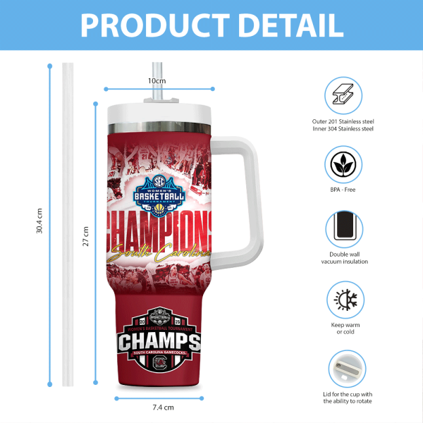 South Carolina Gamecocks 2025 SEC Women’s Basketball 40oz Stanley Tumbler - ANHNV 6242