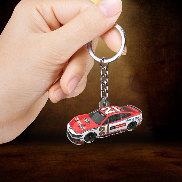 Wood Brothers Racing x Josh Berry Custom Shape 1-sided Keychain - HOATT 9345