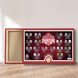 Ohio State Buckeyes Football Rectangle Canvas With Inner Frame - MAITM 10076