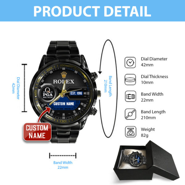 Personalized Golf PGA Championship x Rolex Black Stainless Steel Watch - MAITM 10717