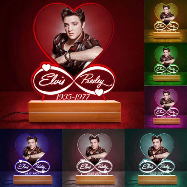 Elvis Presley Led Light with Wooden Base (7 Colors) – MAITM 10616