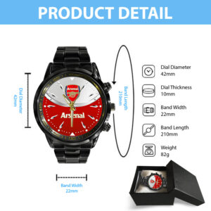 Arsenal Black Stainless Steel Watch - TANTN 12299