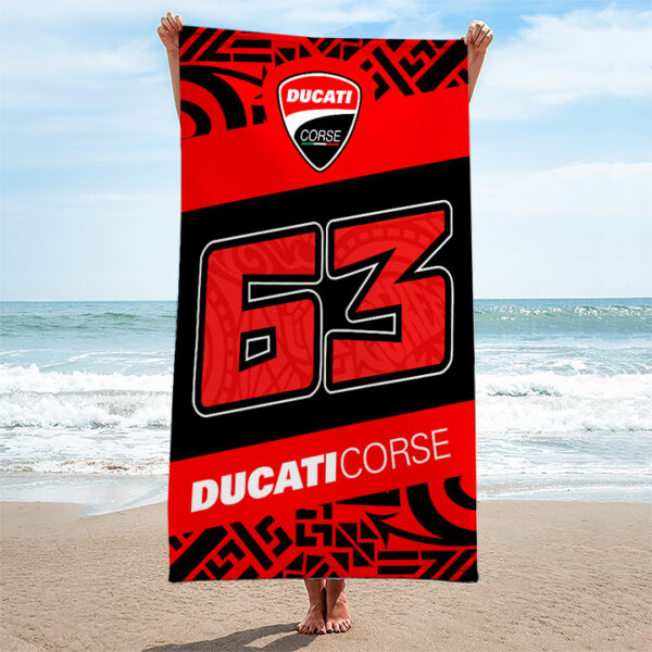 Ducati Lenovo Team x Francesco Bagnaia Rectangle Beach Towel - TANTN 12349