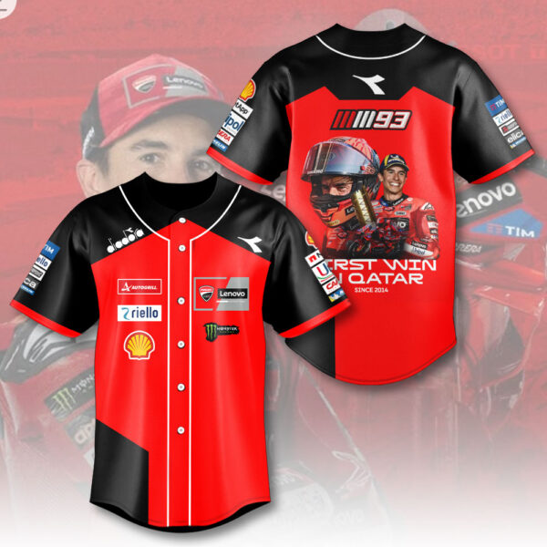 Ducati Lenovo Team x Marc Marquez Baseball Jersey - HOATT 9920