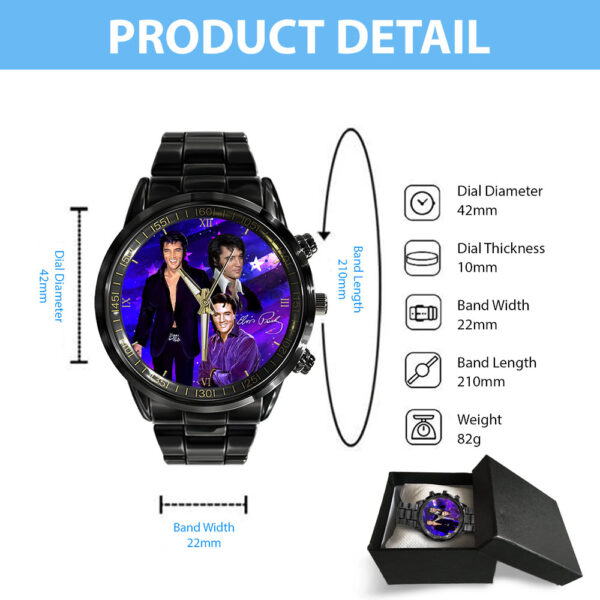 Elvis Presley Black Stainless Steel Watch - HOATT 9791