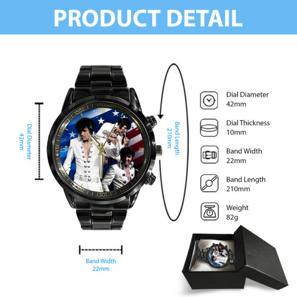Elvis Presley Black Stainless Steel Watch - HOATT 9794