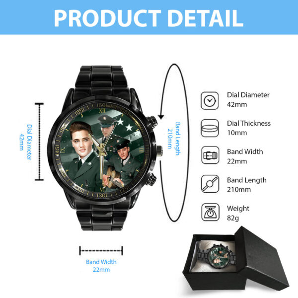 Elvis Presley Black Stainless Steel Watch - HOATT 9983