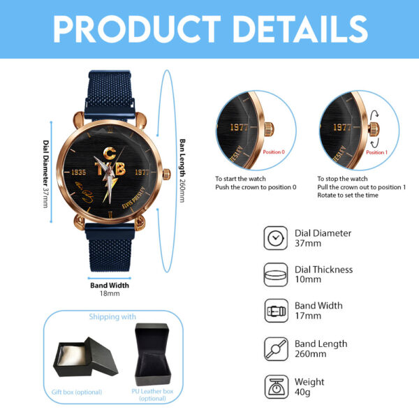 Elvis Presley Mesh Strap Quartz Watch - HOATT 9749