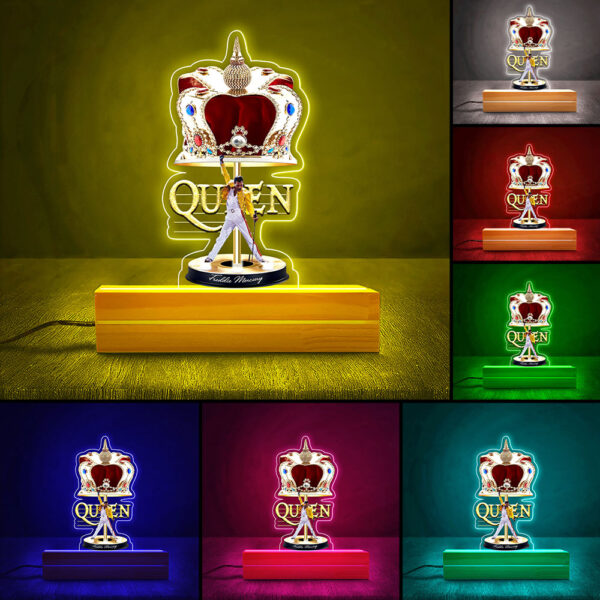 Freddie Mercury Led Light with Wooden Base (7 Colors) – HOATT 10047