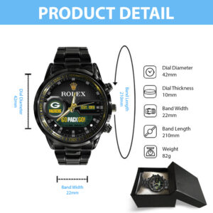 Green Bay Packers x Rolex Black Stainless Steel Watch - MAITM 10795