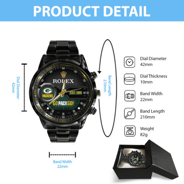 Green Bay Packers x Rolex Black Stainless Steel Watch - MAITM 10795